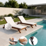Colchoneta Para Reposera X2 unidades 100% Impermeable (180x60x2cm)