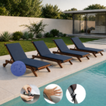 Colchoneta Para Reposera X4 Unidades 100% Impermeable (180x60x2cm) - Imagen 4