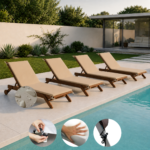 Colchoneta Para Reposera X4 Unidades 100% Impermeable (180x60x2cm) - Imagen 3