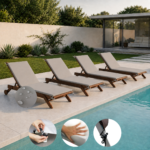 Colchoneta Para Reposera X4 Unidades 100% Impermeable (180x60x2cm) - Imagen 2
