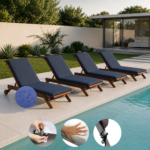 Colchoneta Para Reposera X4 Unidades 100% Impermeable (190x65x4cm) - Imagen 4