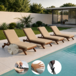 Colchoneta Para Reposera X4 Unidades 100% Impermeable (190x65x4cm)