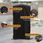 Funda CoverAll para Horno TRH y Tango Leña C/Base Tromen 100% Impermeable (71x92x140cm) - Imagen 3