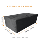 Funda Para Mesa de Jardin 100% Impermeable (206x115x90cm) - Imagen 3