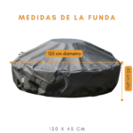 Funda para Fogón 120 cm / Tromen / Lepen / Brasero Redondo | 100% Impermeable (120x45cm) - Imagen 2