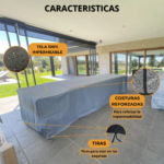 Funda Para Mesa de Jardin 100% Impermeable (206x115x90cm) - Imagen 5