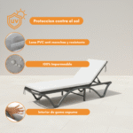 Colchoneta Para Reposera 100% Impermeable (190x65x4cm) - Imagen 4