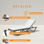 Colchoneta Para Reposera 100% Impermeable (190x65x4cm) - Imagen 2