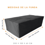 Funda Para Mesa De Jardin 100% Impermeable (200x100x65cm) - Imagen 3