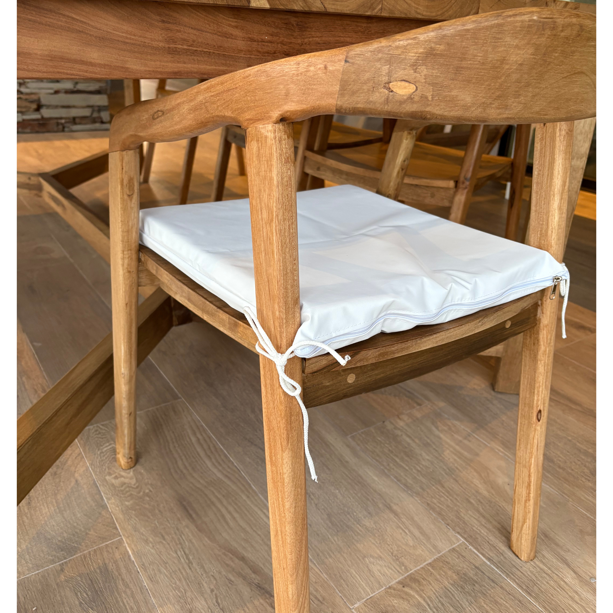 almoha blanco silla Almohadon para Sillas Lona Gruesa 100% Impermeable 40x40x4cm - Imagen 1