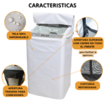 Funda para Lavarropas Drean 8 kg Carga Superior | Lona 100% Impermeable (42x62x89 cm) - Imagen 6