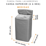 Funda para Lavarropas Drean 8 kg Carga Superior | Lona 100% Impermeable (42x62x89 cm) - Imagen 5