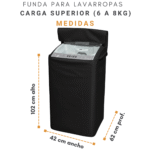 Funda Lavarropas Superior Drean 8kg 100% Impermeable (89x42x62cm) - Imagen 2