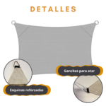 Sombra Vela para Jardin 3.5x1.5m - Malla Reforzada con protección UV 95% - Imagen 4