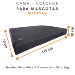 Cama Impermeable Para Mascotas 110x70 – Goma Espuma Firme y Funda Lavable - Imagen 6