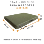 Cama Impermeable Para Mascotas 110x70 – Goma Espuma Firme y Funda Lavable - Imagen 7