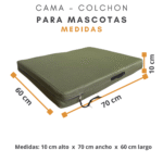 Cama Impermeable Para Mascotas 70x60 – Goma Espuma Firme y Funda Lavable - Imagen 6