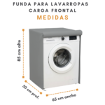 Funda para Lavarropas Carga Frontal Estándar (62x65x85cm) – Compatible con LG / BGH / Drean / Samsung | Lona 100% Impermeable - Imagen 4