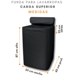 Funda para Lavarropas Drean Lona 100% Impermeable (87x53x42 cm) - Imagen 2