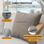 Fundas Almohadón 40x40 Pack X4 | Lona 100% Impermeable Exterior - Imagen 3